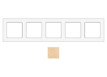SOCKET SOCKWOCW5 | Frame voor 5 modules in wit eikenhout katoen